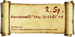 Kecskeméthy Szilárd névjegykártya