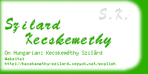 szilard kecskemethy business card