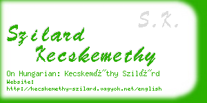 szilard kecskemethy business card